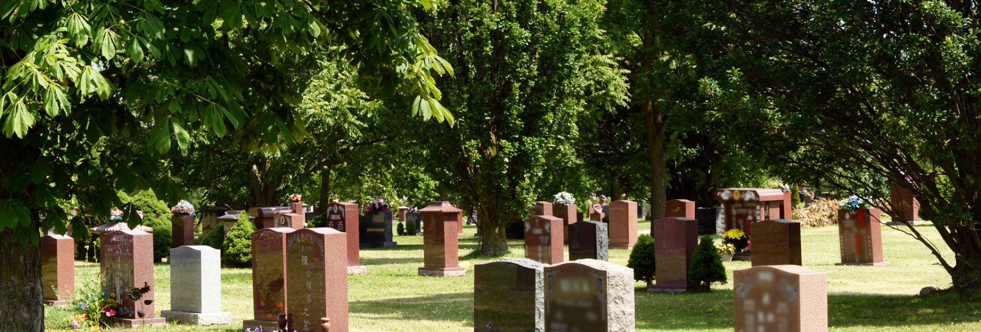 Upright markers at Elgin Mills Cemetery
