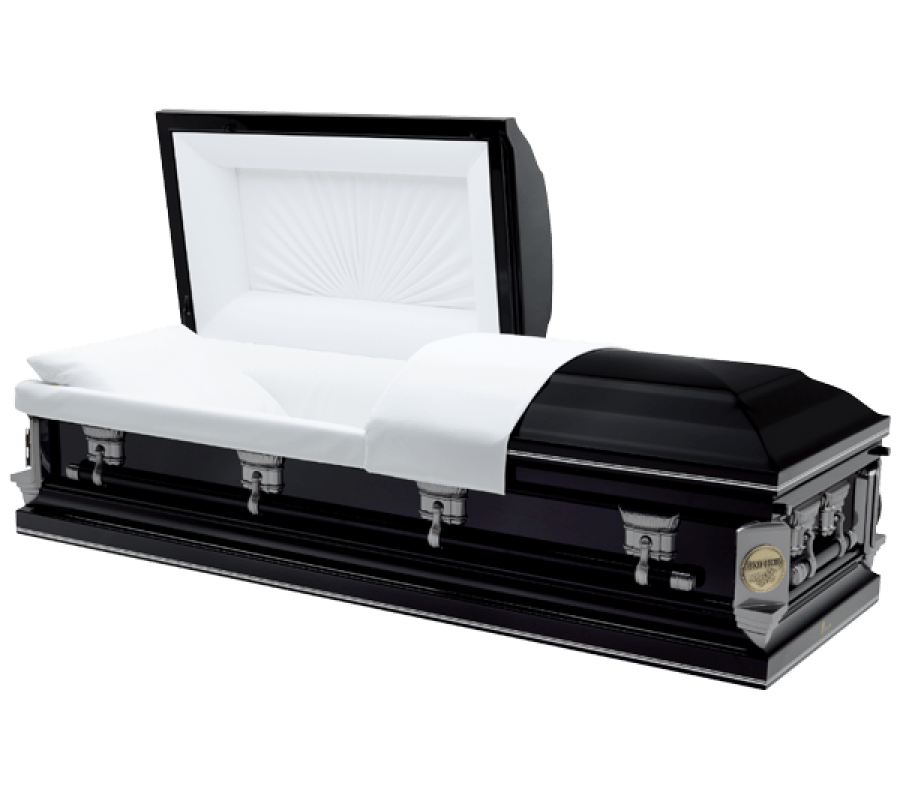 black casket
