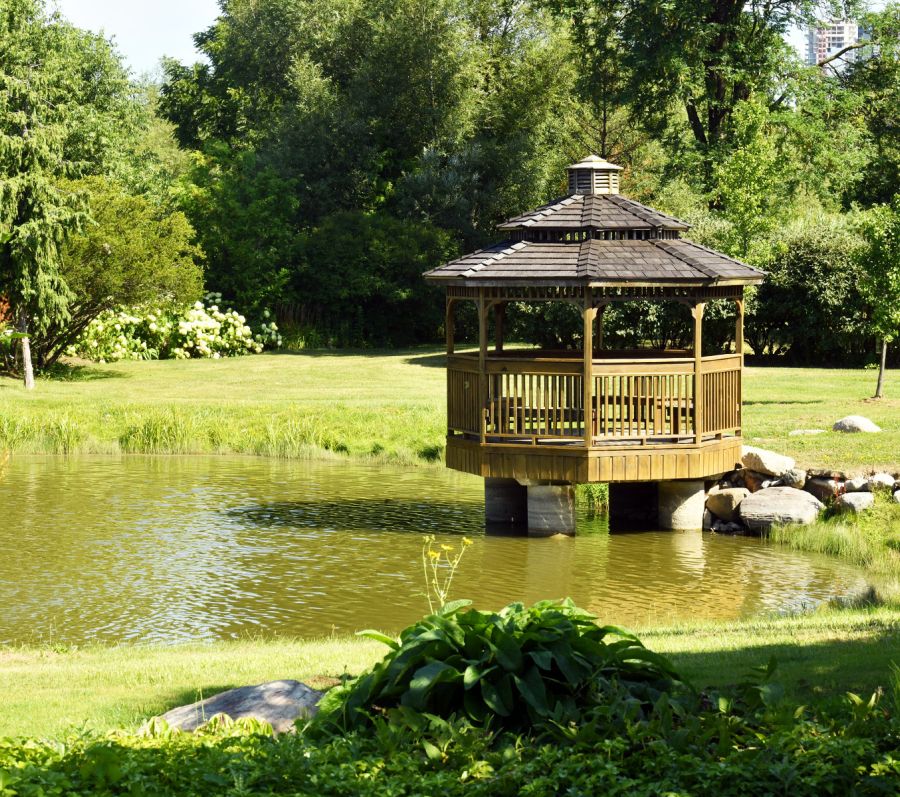 gazebo at pond