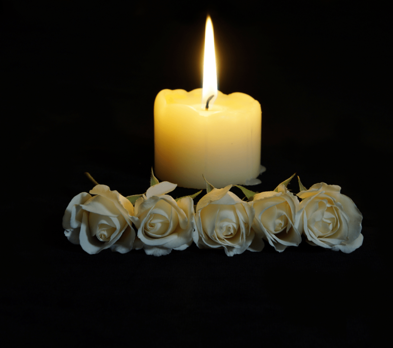 candle with flowers