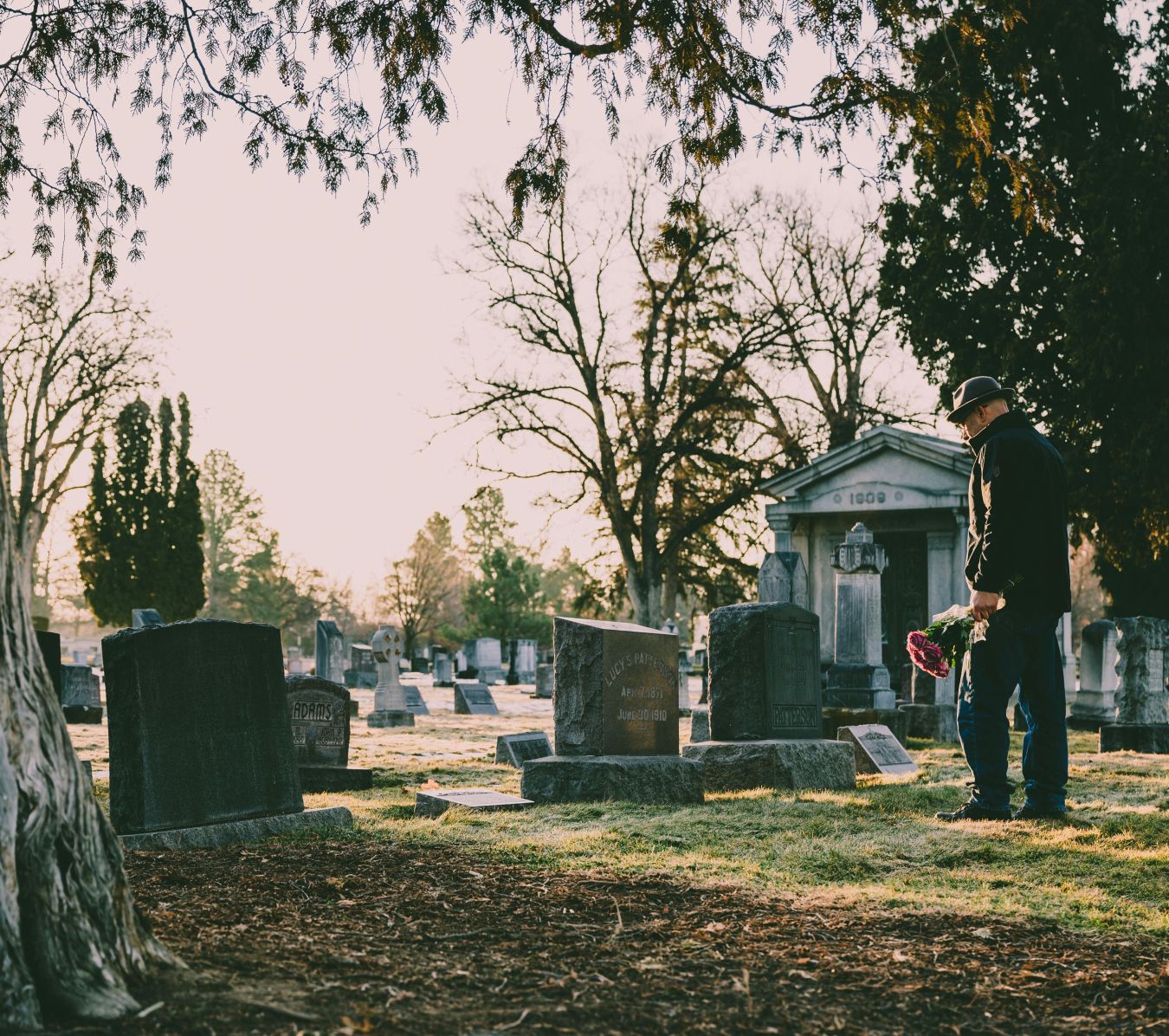 a man standing before the tomb a man standing before the tomb