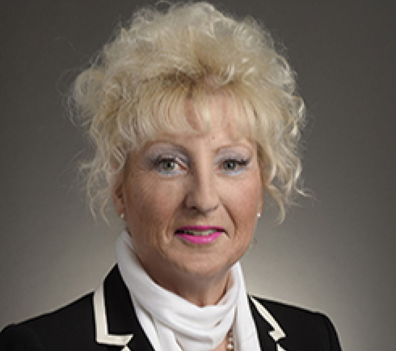 blond woman with lots of makeup