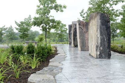 granite monoliths at the natural burial area