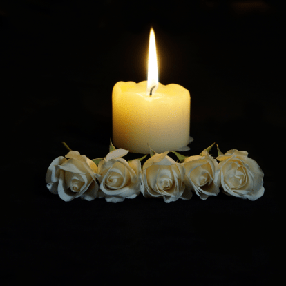 candle with flowers