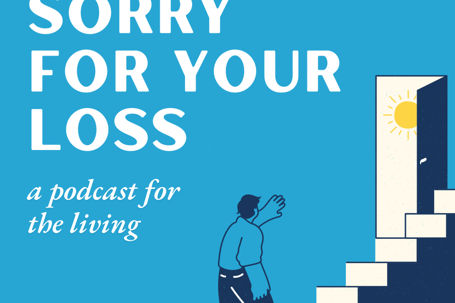 illustration of a man walking up the stairs to an open door