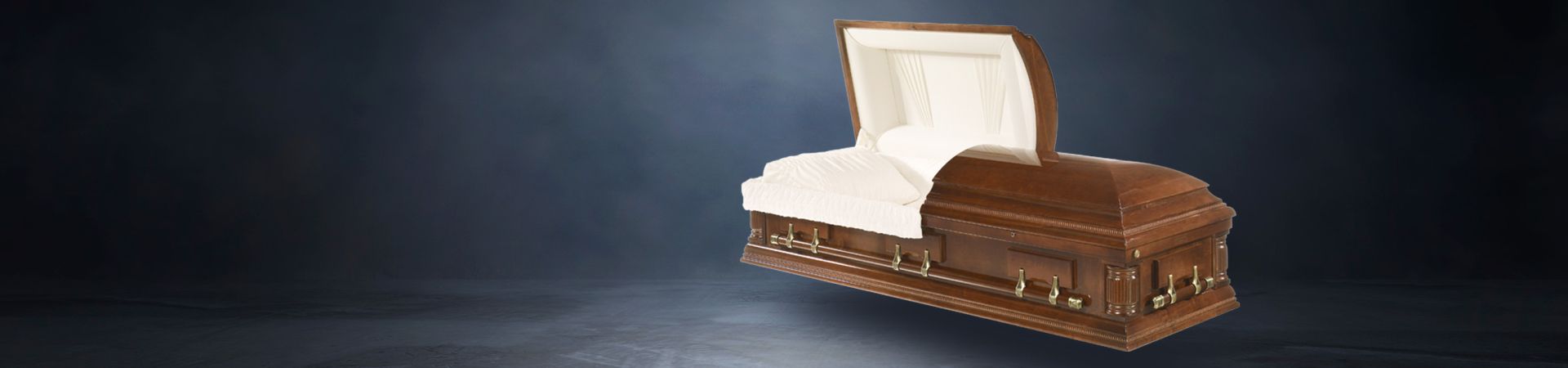 Photo showing a casket wooden casket