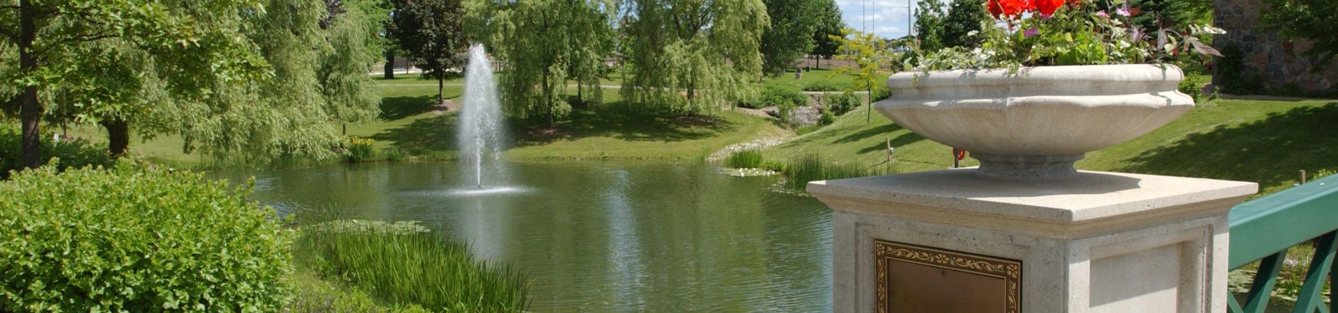 Meadowvale pond and bridge with trees